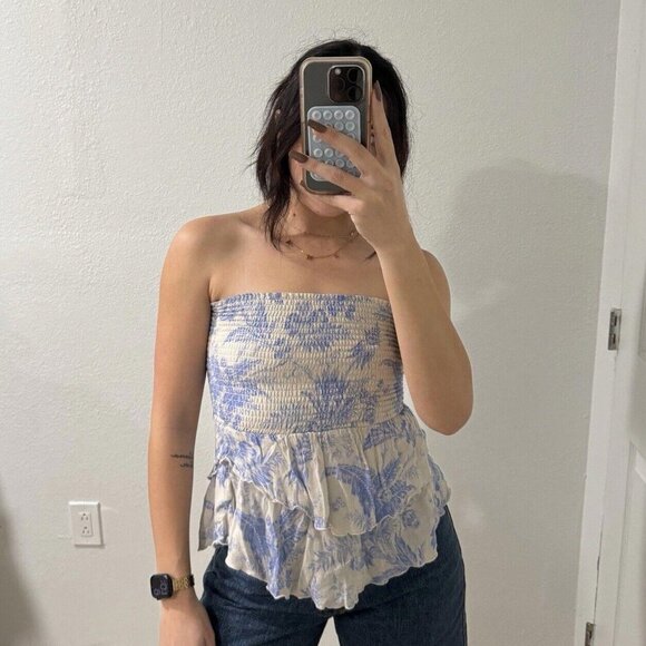 Women’s‎ Chaser Top Blouse Strapless Blue Size Small S - Picture 1 of 6